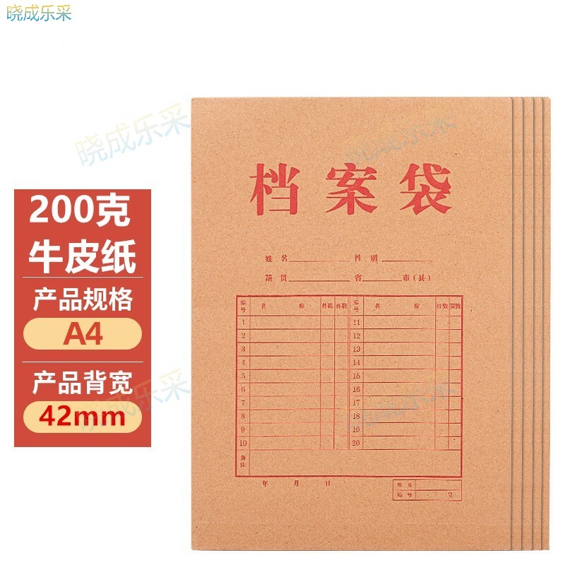 晓成乐采 200g档案袋